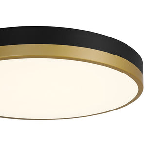 Access - 20823LEDD-BWA/WHT - LED Flush Mount - Coco - Black with Antique Brushed Brass