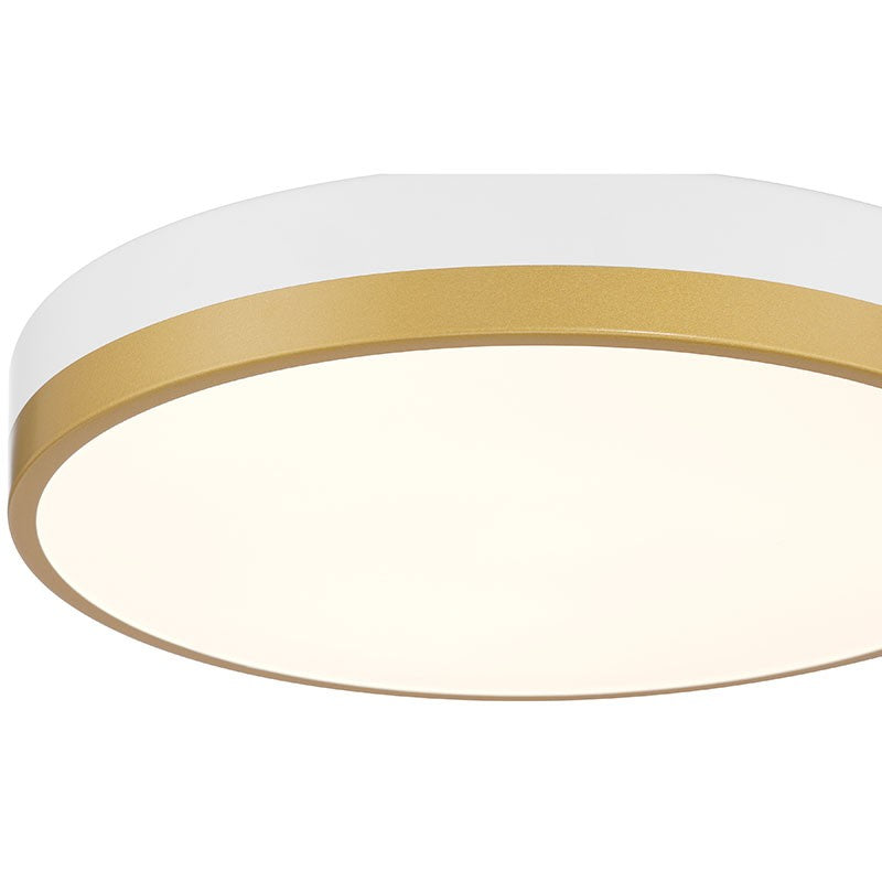 Access - 20823LEDD-WWA/WHT - LED Flush Mount - Coco - White with Antique Brushed Brass