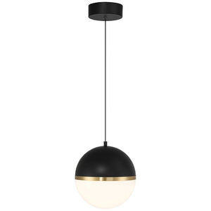 Access - 23946LEDD-BWA/WHT - LED Pendant - Unity - Black with Antique Brushed Brass