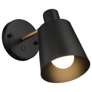 Access - 72020-BWA - One Light Wall Sconce - Dalton - Black with Antique Brushed Brass