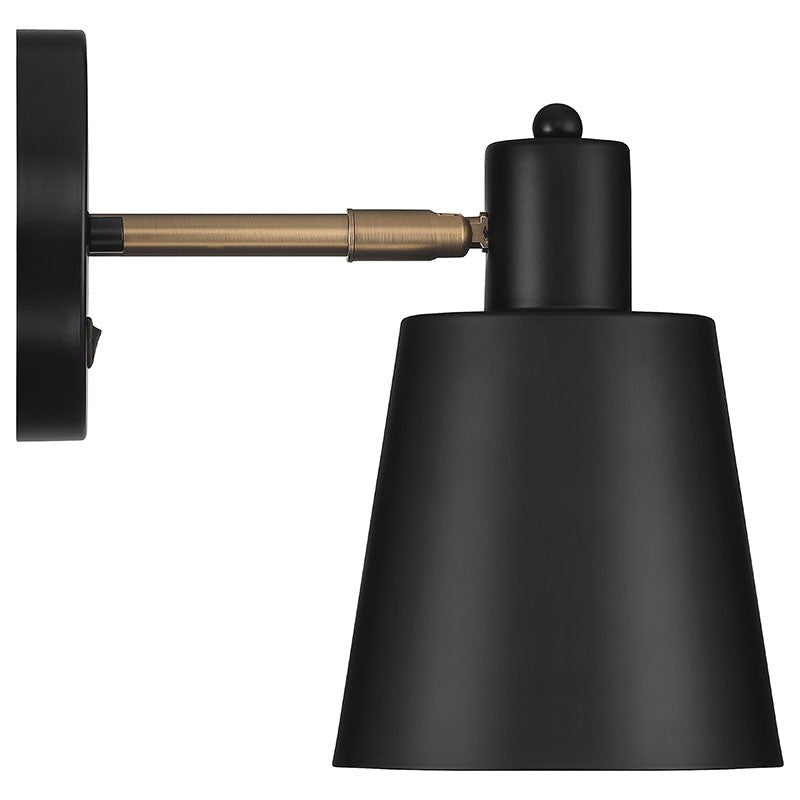 Access - 72020-BWA - One Light Wall Sconce - Dalton - Black with Antique Brushed Brass