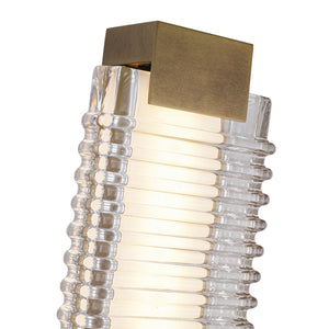 Alora - WV374225VBCR - LED Wall Vanity - Alai - Vintage Brass/Ribbed Glass