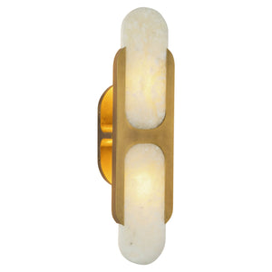 Alora - WV357217VBAR - Two Light Wall Vanity - Odin - Vintage Brass/Alabaster