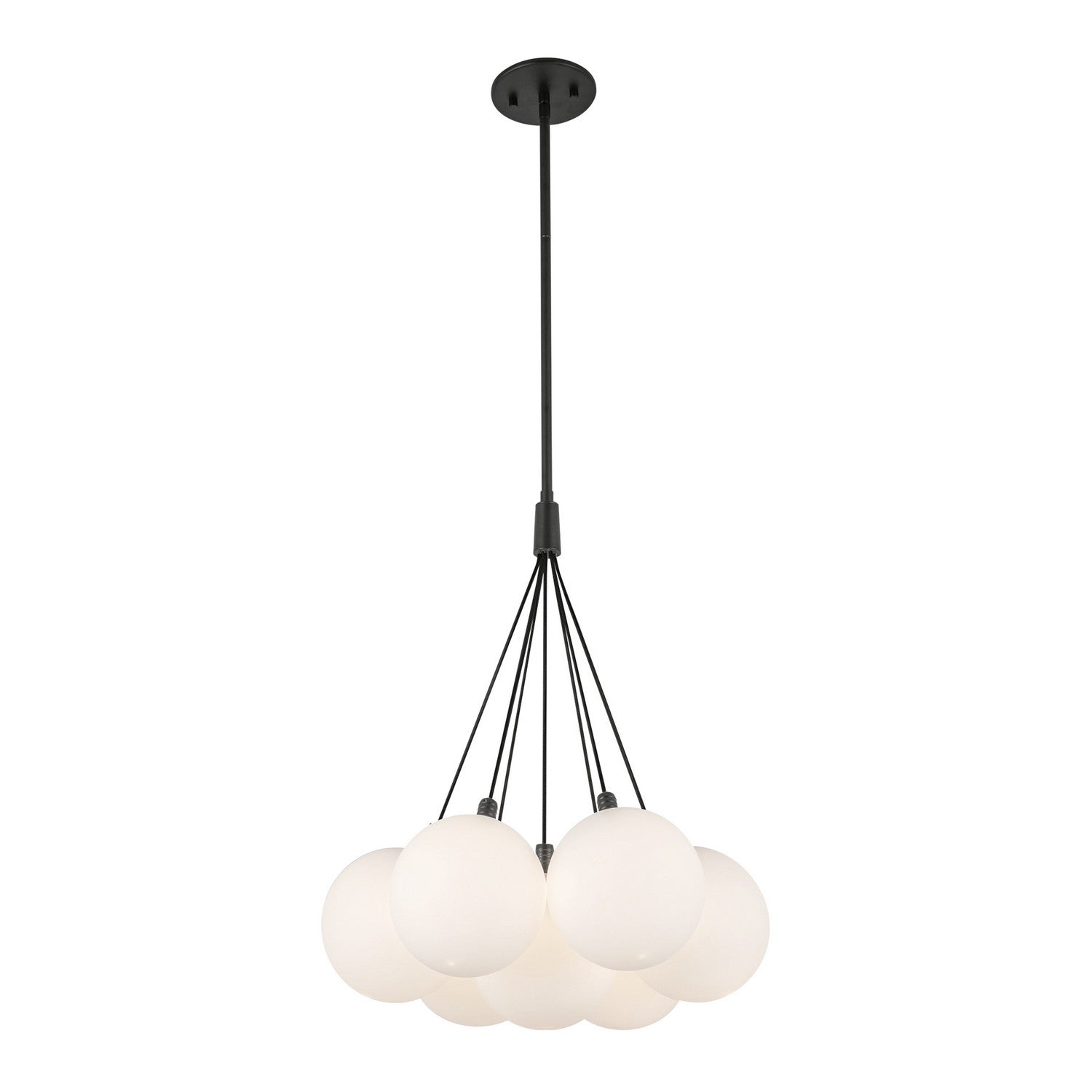 Kuzco Lighting - CH3117-BK/OP - LED Chandelier - Bolla - Black/Opal Glass