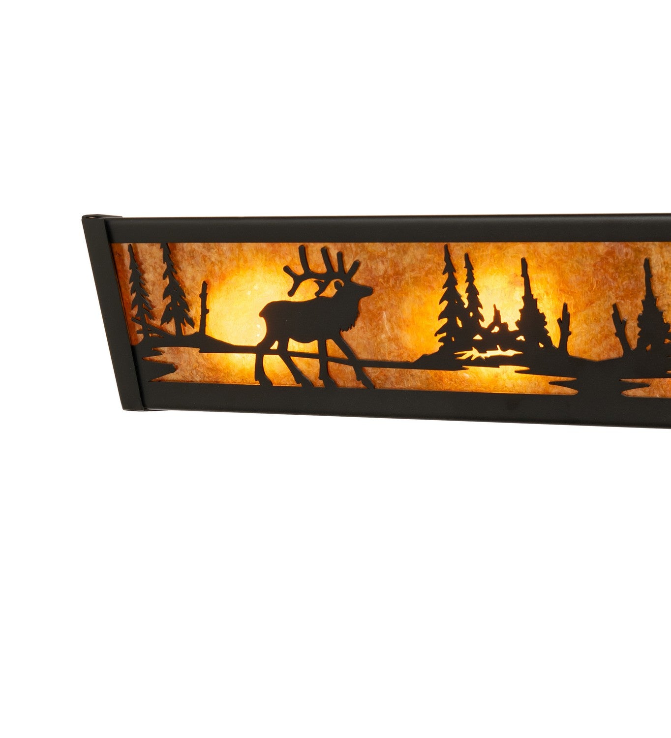 Meyda Tiffany - 270092 - Four Light Vanity - Elk At Lake - Textured Black