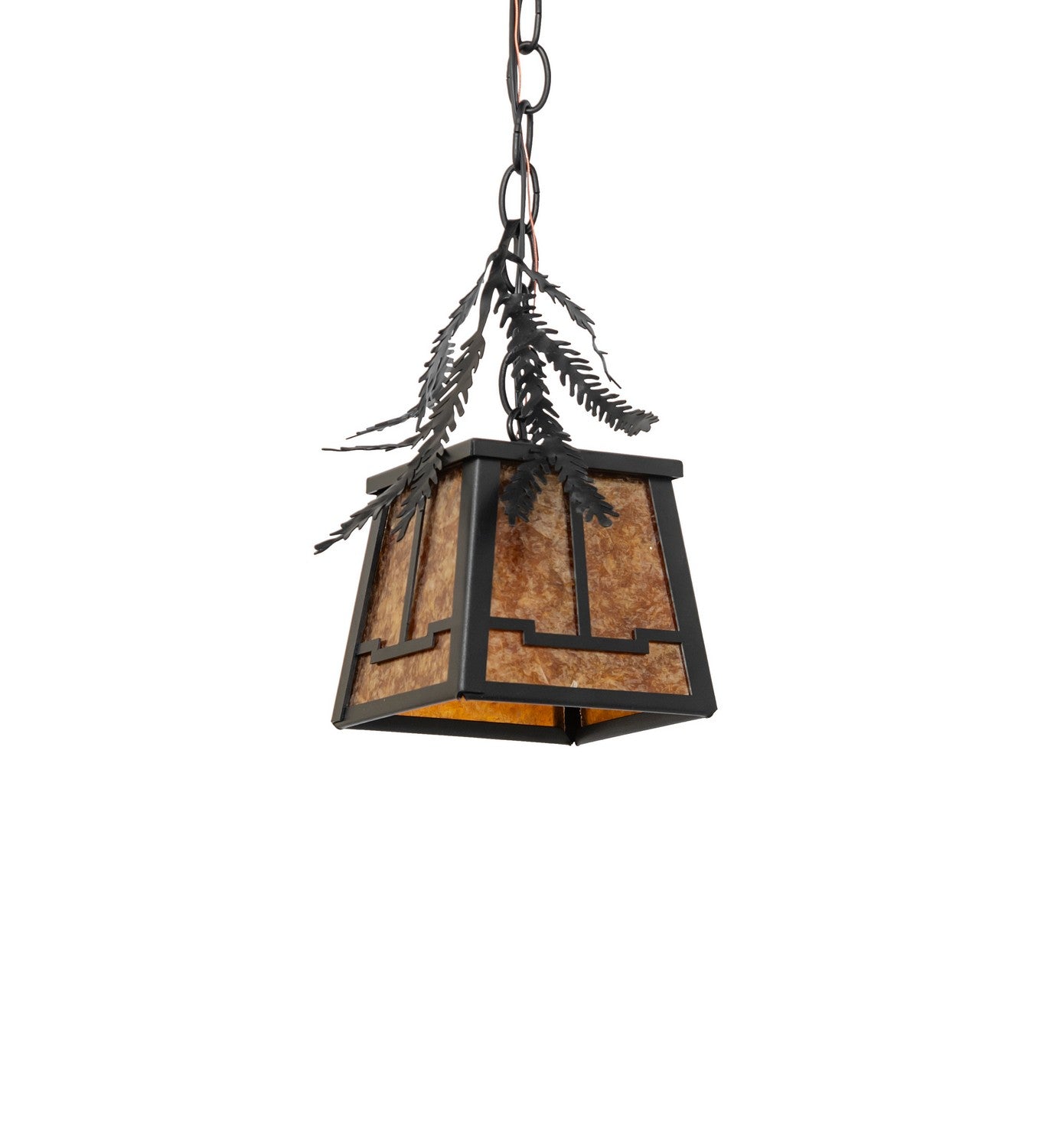 Meyda Tiffany - 270182 - One Light Mini Pendant - Pine Branch - Textured Black