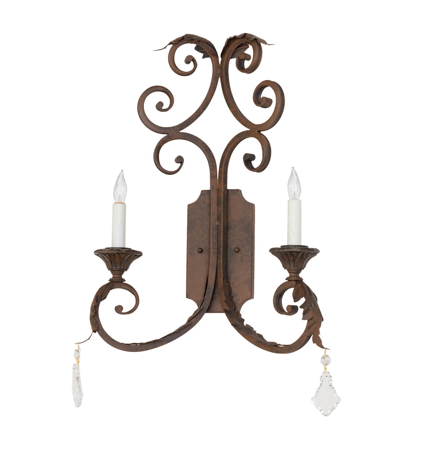 Meyda Tiffany - 272441 - Two Light Wall Sconce - Serratina - Distressed Chestnut