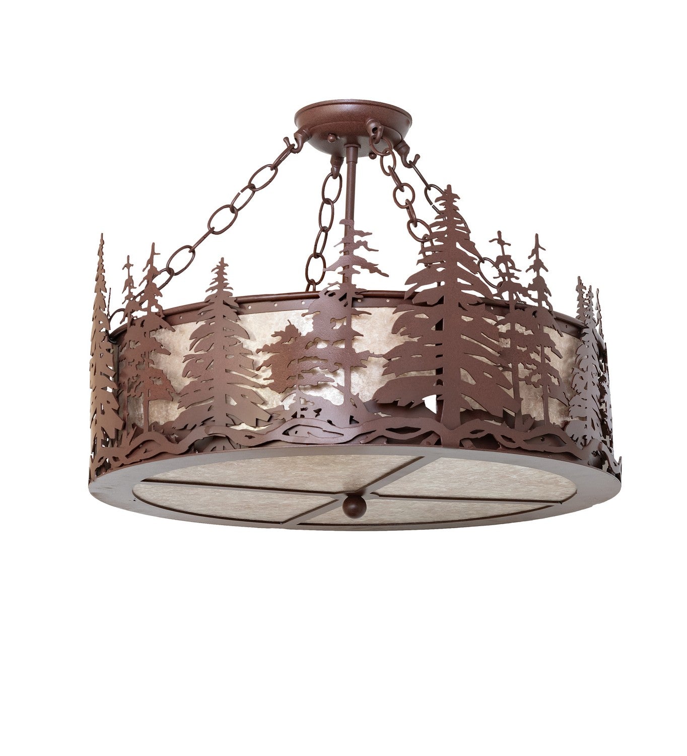 Meyda Tiffany - 274528 - Four Light Semi-Flushmount - Tall Pines - Rust