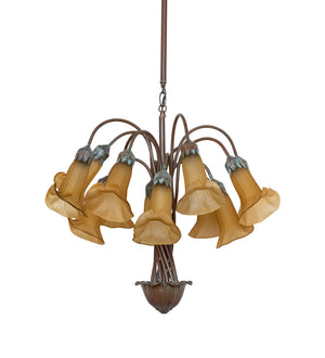 Meyda Tiffany - 276577 - 12 Light Chandelier - Amber Tiffany Pond Lily