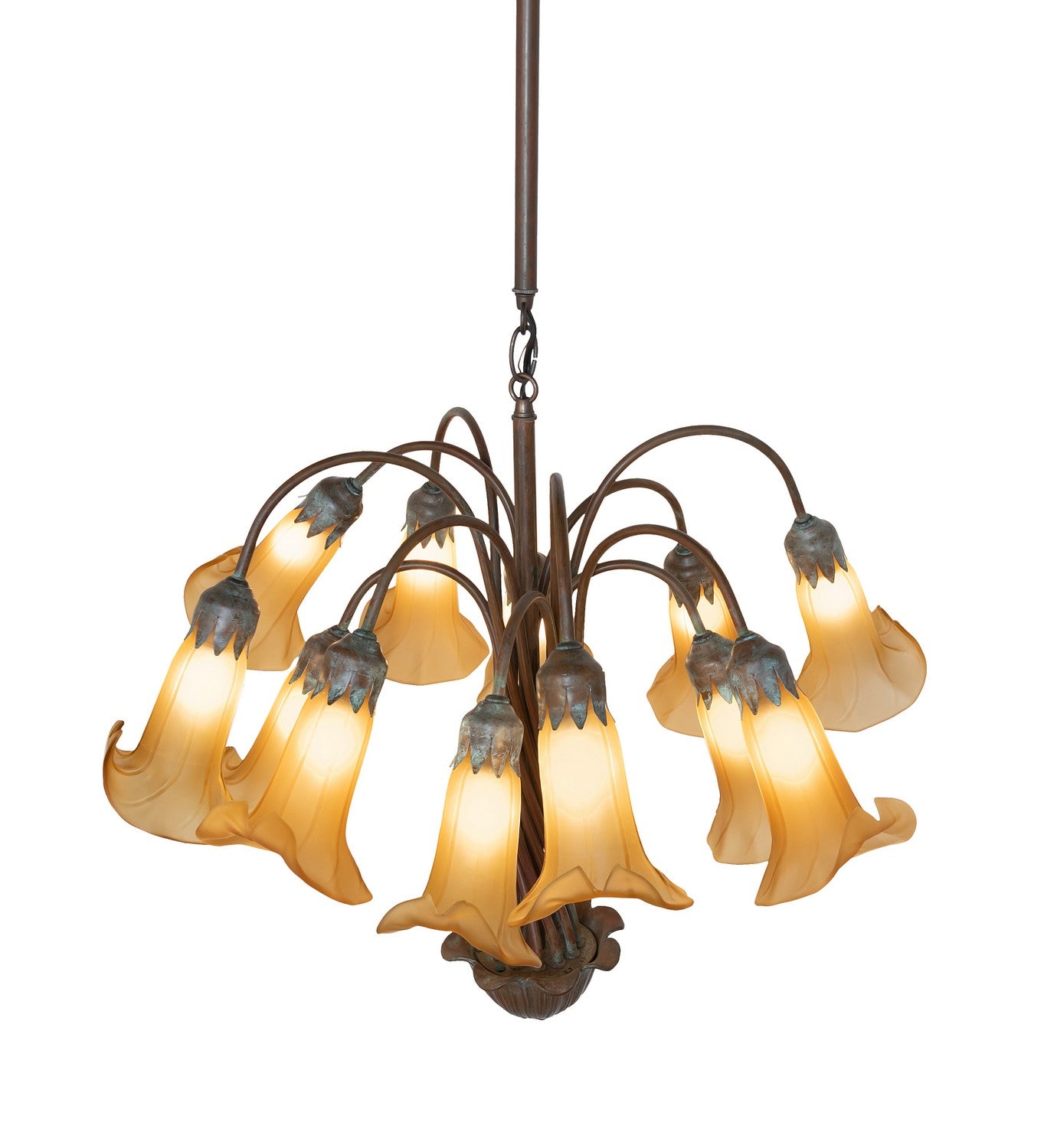 Meyda Tiffany - 276577 - 12 Light Chandelier - Amber Tiffany Pond Lily