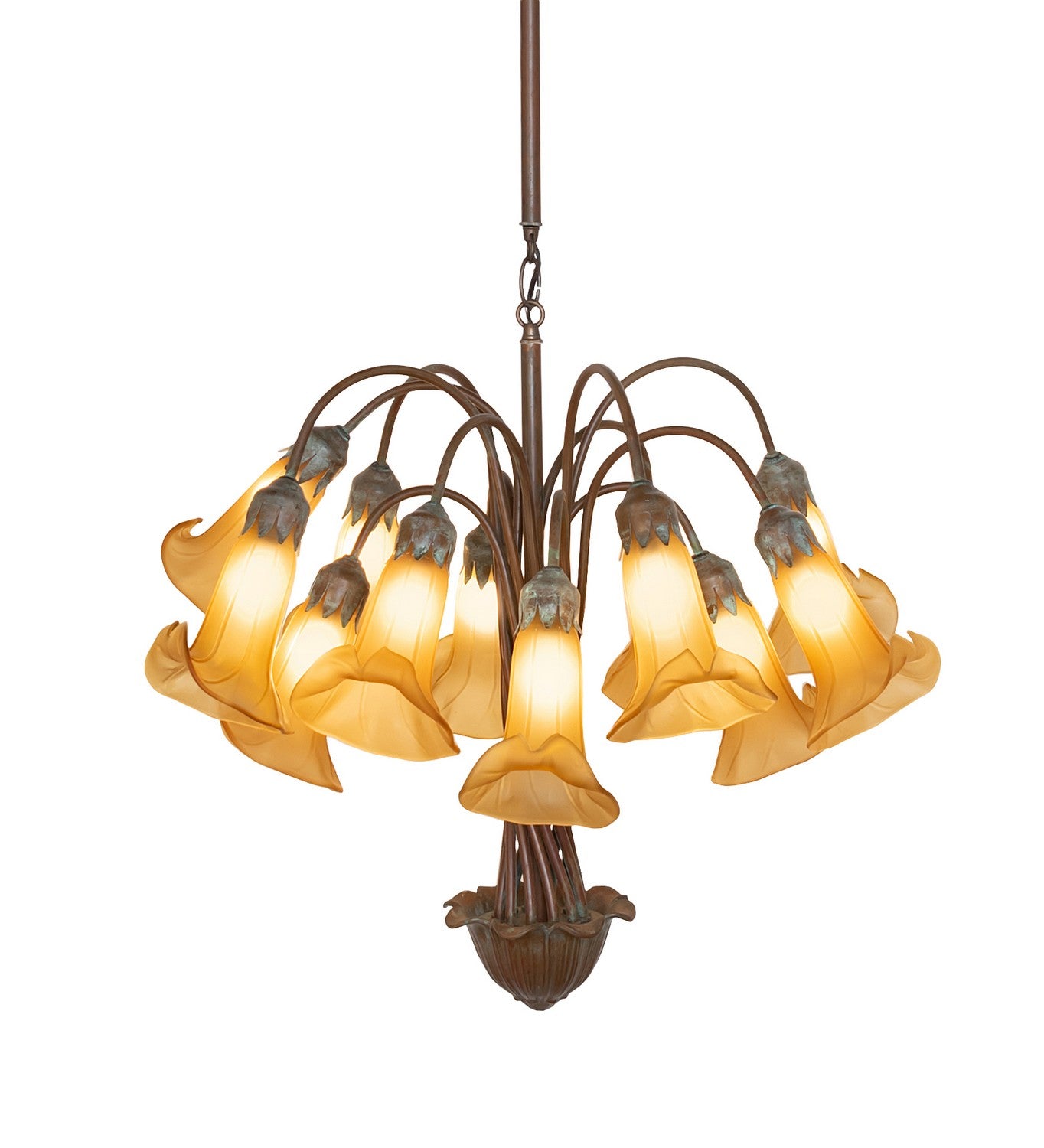 Meyda Tiffany - 276577 - 12 Light Chandelier - Amber Tiffany Pond Lily