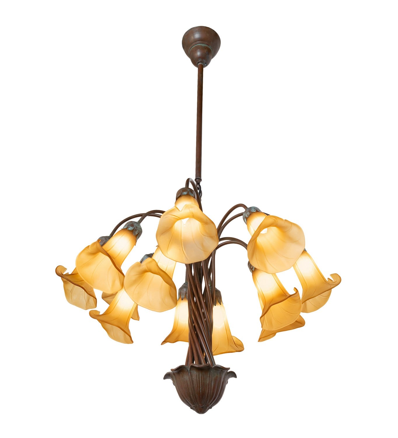 Meyda Tiffany - 276577 - 12 Light Chandelier - Amber Tiffany Pond Lily