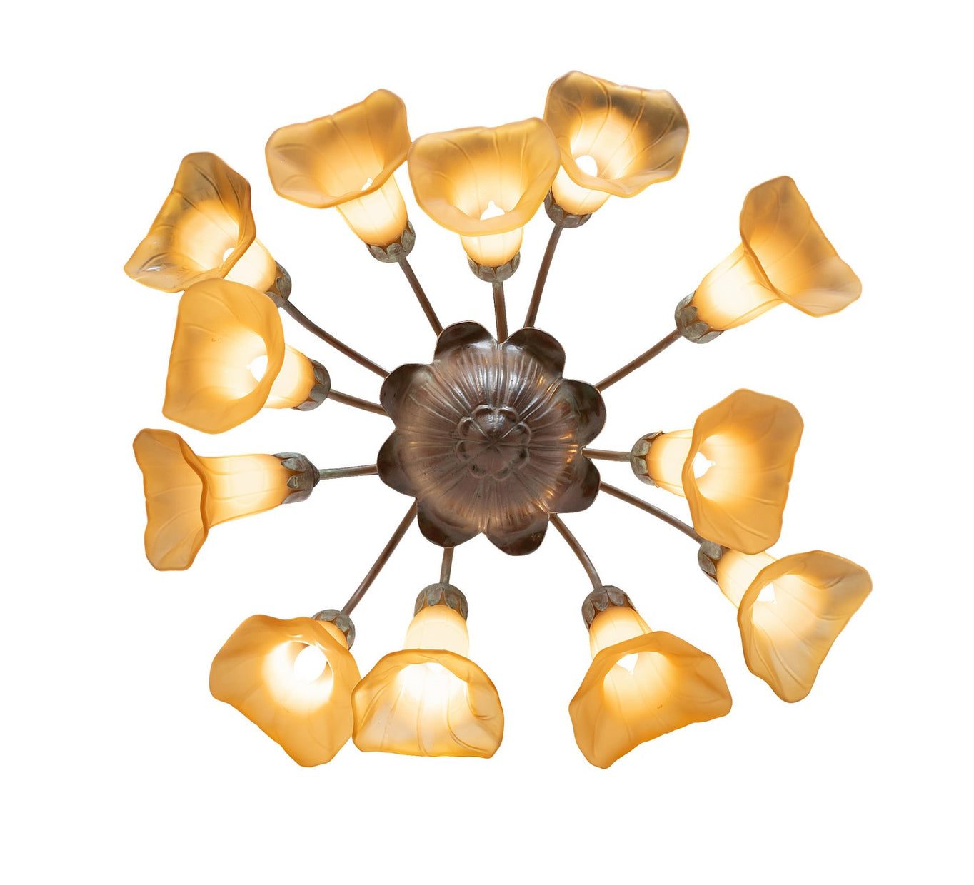 Meyda Tiffany - 276577 - 12 Light Chandelier - Amber Tiffany Pond Lily