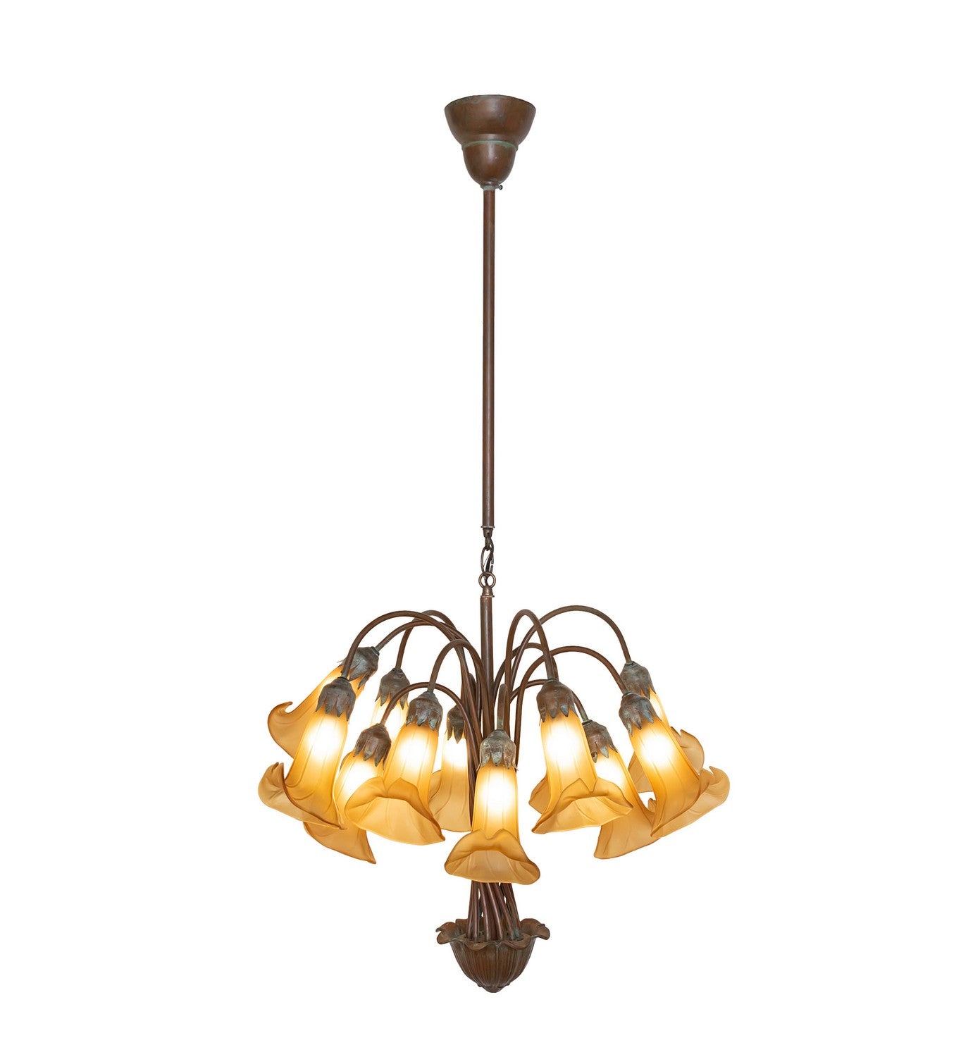 Meyda Tiffany - 276577 - 12 Light Chandelier - Amber Tiffany Pond Lily