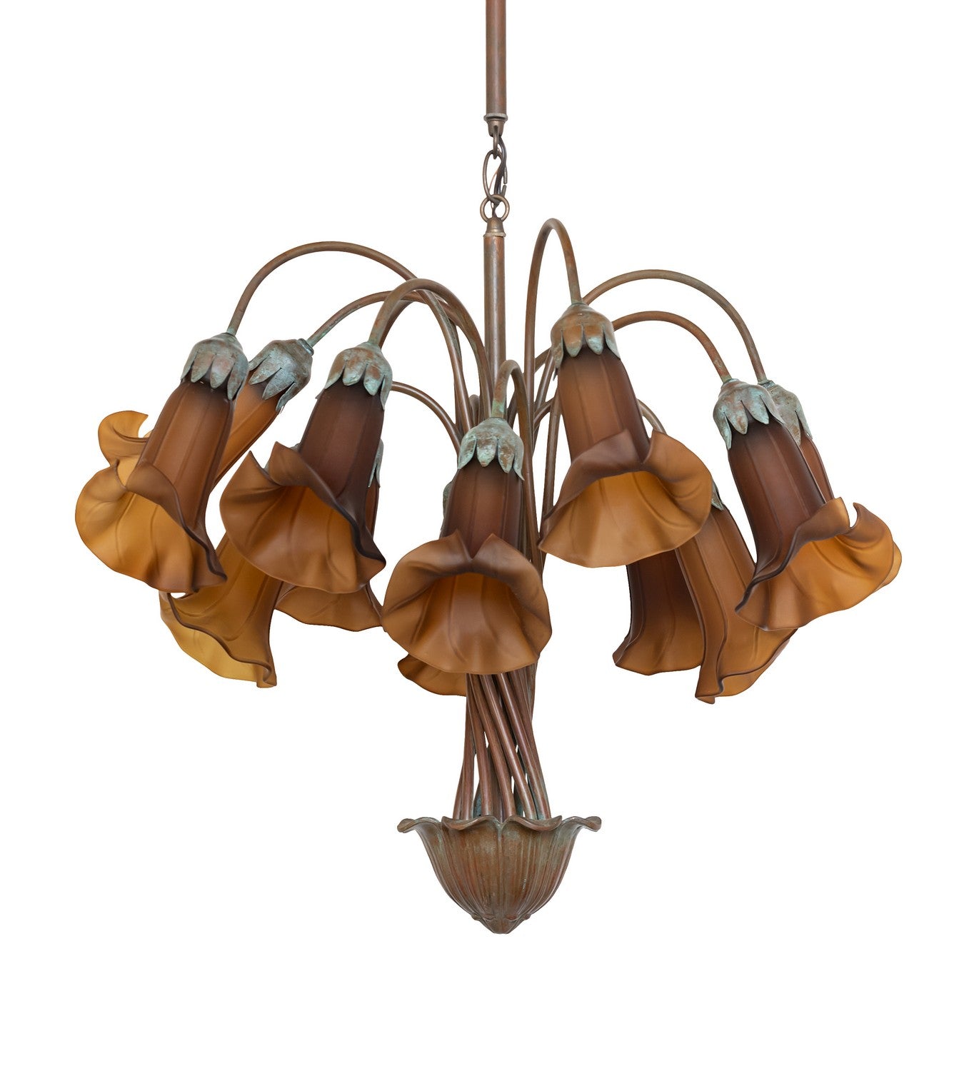 Meyda Tiffany - 276578 - 12 Light Chandelier - Dark Amber Tiffany Pond Lily