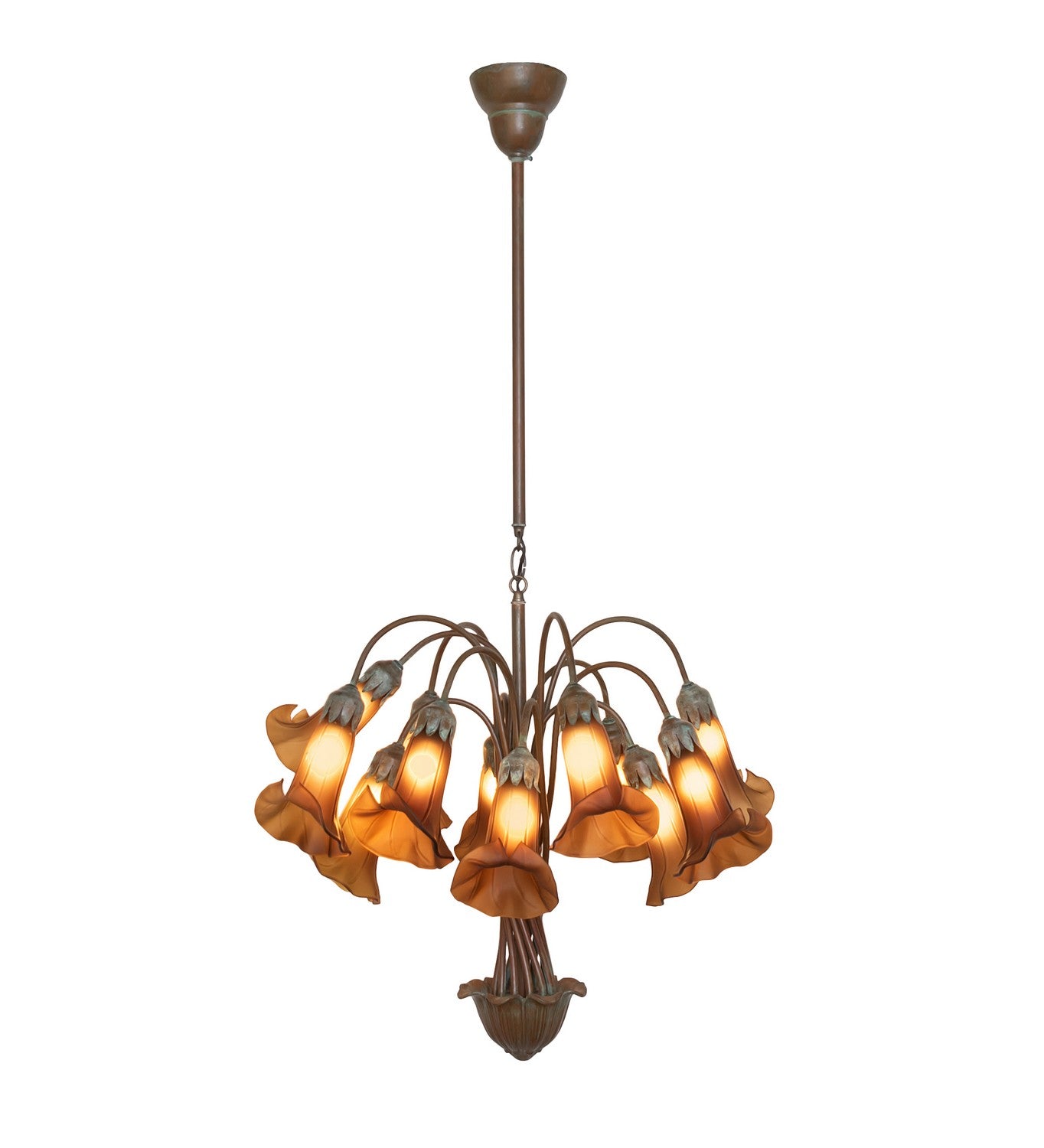 Meyda Tiffany - 276578 - 12 Light Chandelier - Dark Amber Tiffany Pond Lily