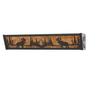 Meyda Tiffany - 30241 - Four Light Vanity - Moose At Lake - Textured Black