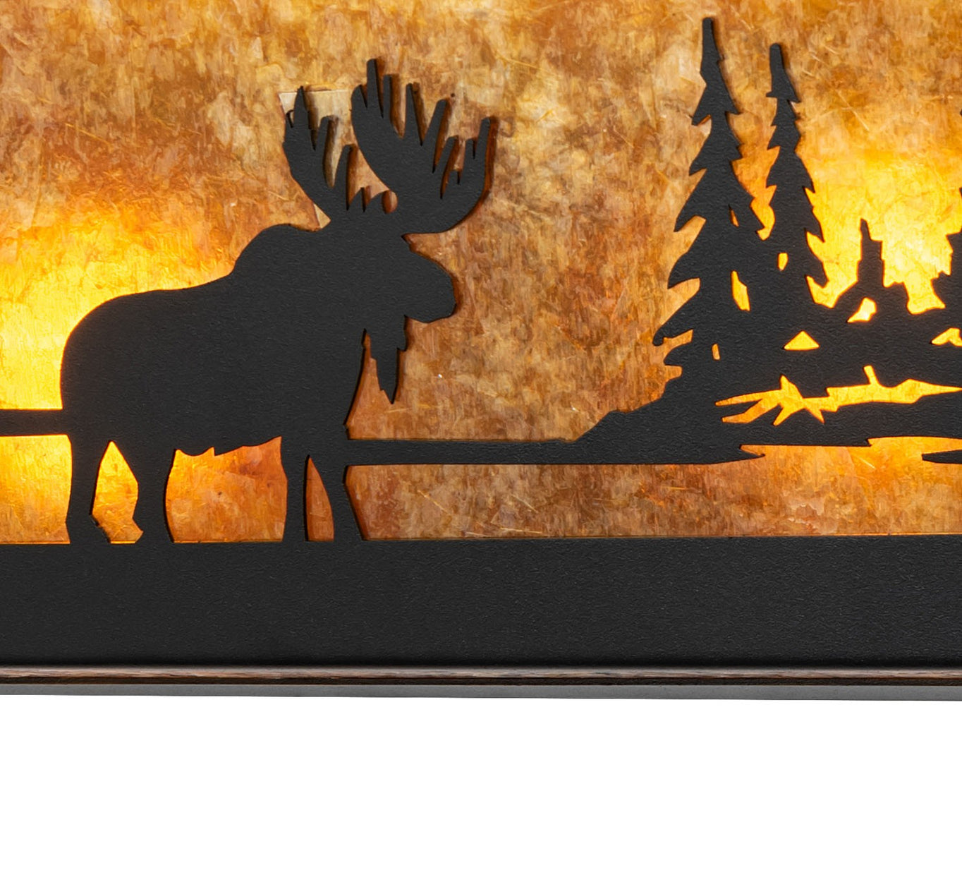 Meyda Tiffany - 270062 - Two Light Wall Sconce - Moose At Lake - Textured Black