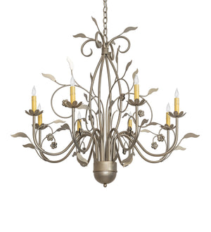 Meyda Tiffany - 273536 - Eight Light Chandelier - Bordeaux - Satin Titanium Gold