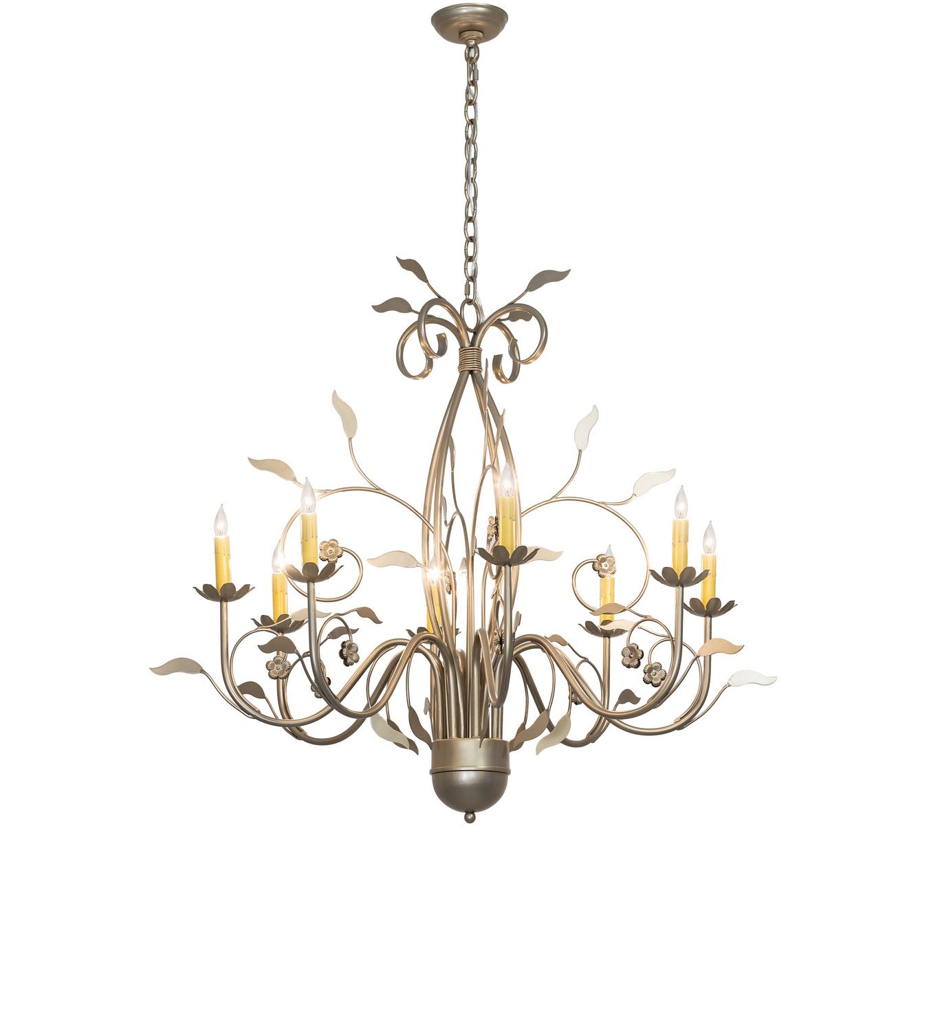 Meyda Tiffany - 273536 - Eight Light Chandelier - Bordeaux - Satin Titanium Gold