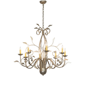 Meyda Tiffany - 273536 - Eight Light Chandelier - Bordeaux - Satin Titanium Gold