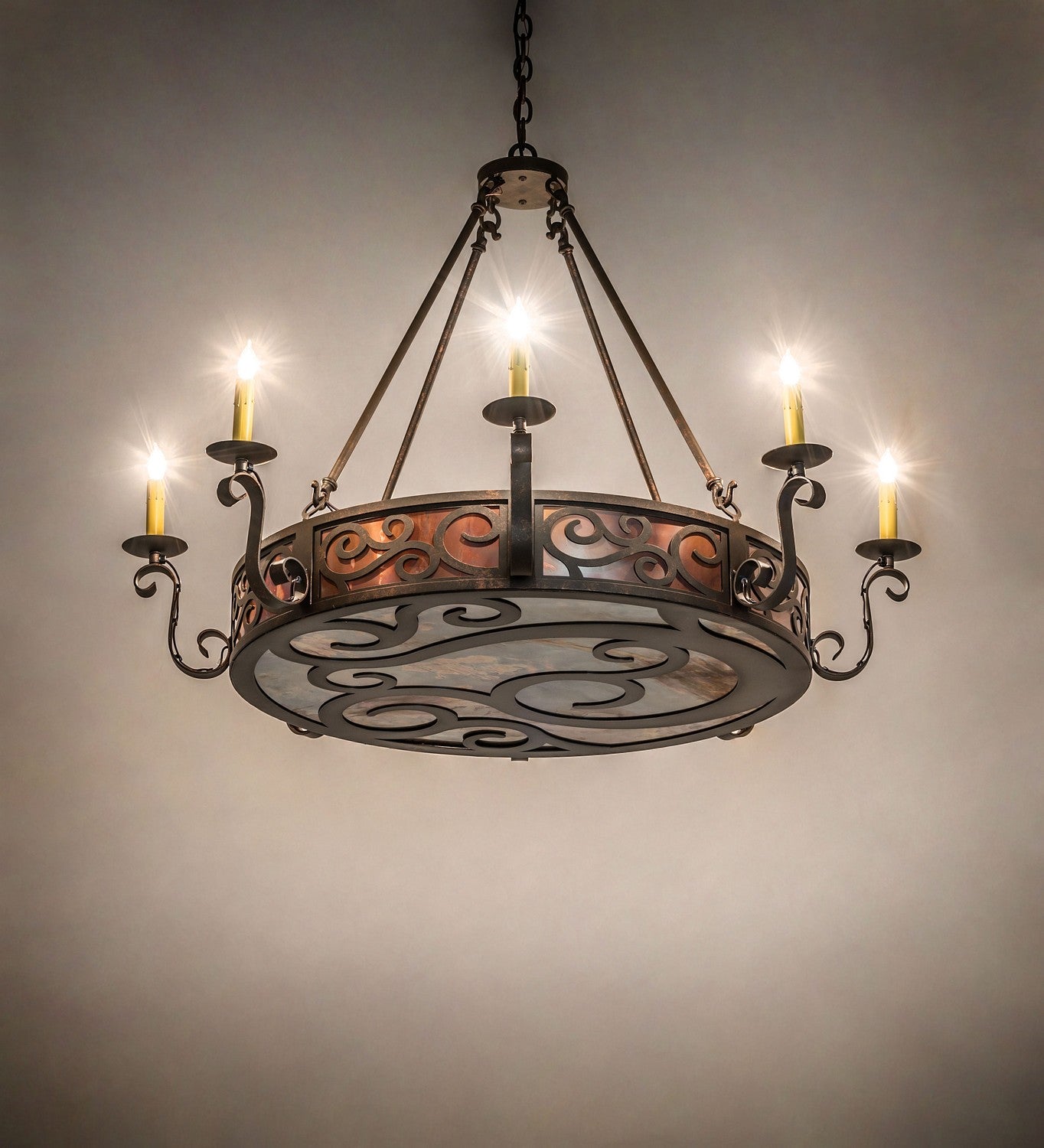 Meyda Tiffany - 273773 - Eight Light Chandelier - Delano - Gilded Tobacco