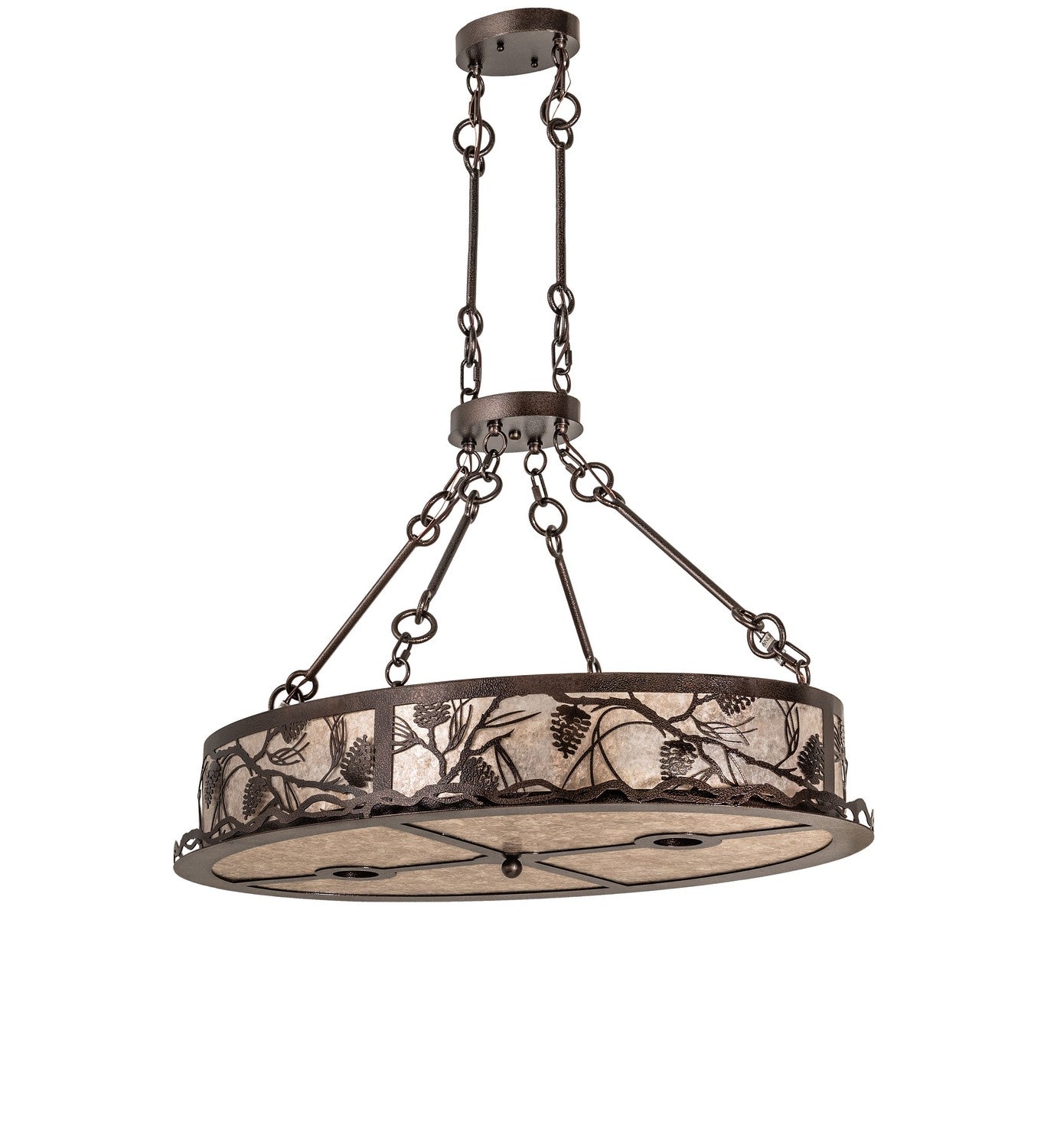 Meyda Tiffany - 273841 - Eight Light Pendant - Winter Pine - Copper Vein