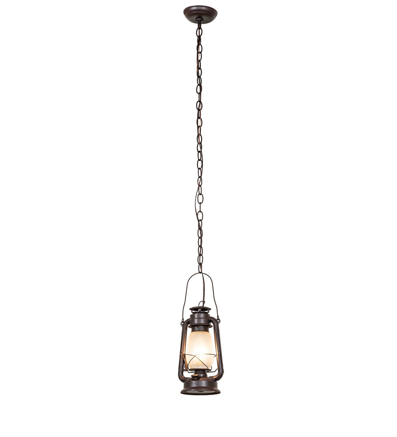 Meyda Tiffany - 275780 - One Light Mini Pendant - Miners Lantern - Distressed Rust