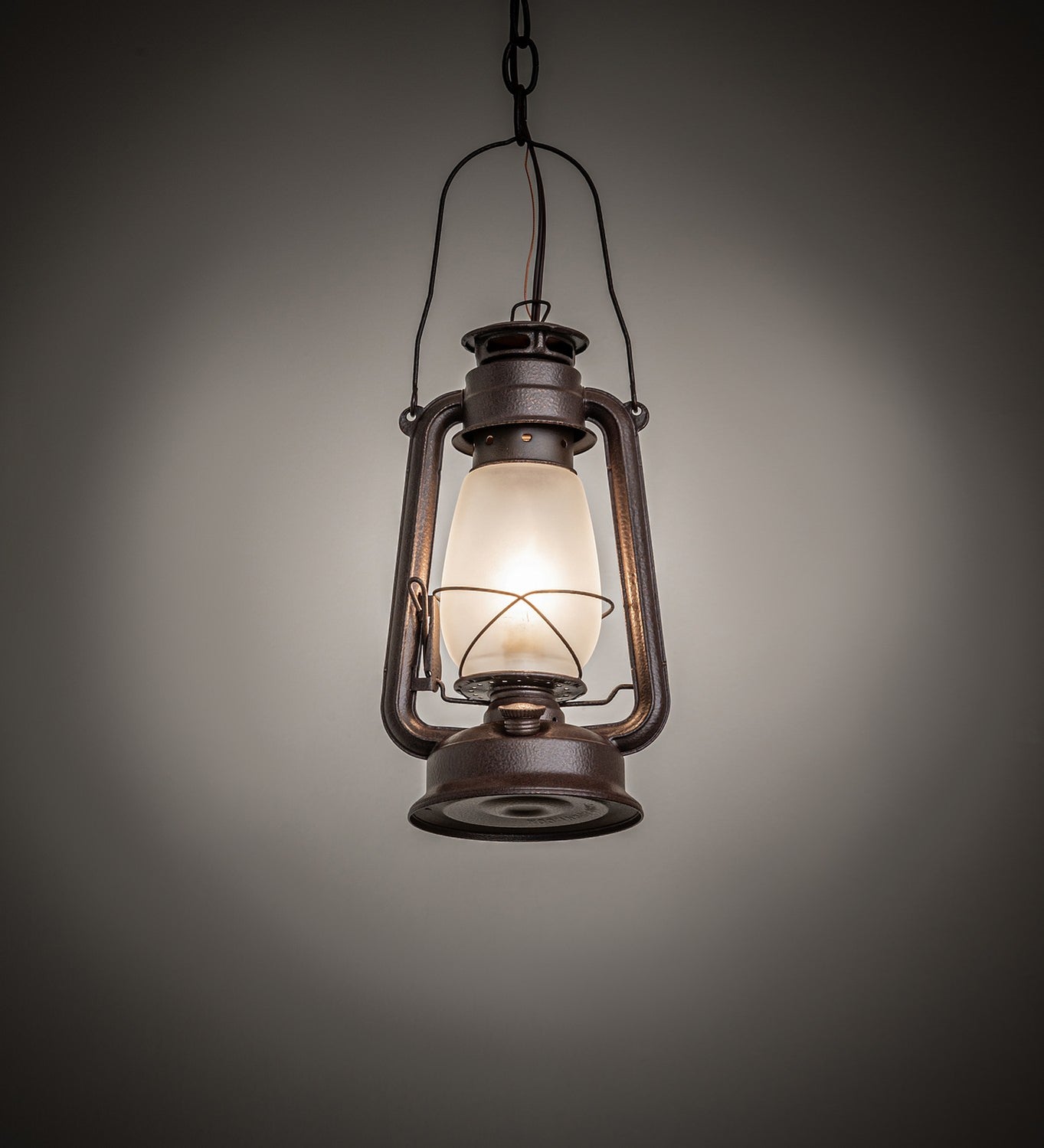 Meyda Tiffany - 275780 - One Light Mini Pendant - Miners Lantern - Distressed Rust