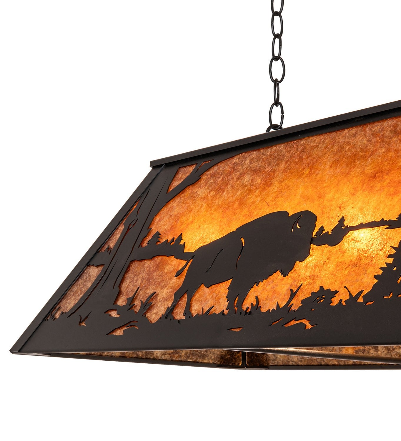 Meyda Tiffany - 278162 - Nine Light Pendant - Buffalo At Lake - Textured Black