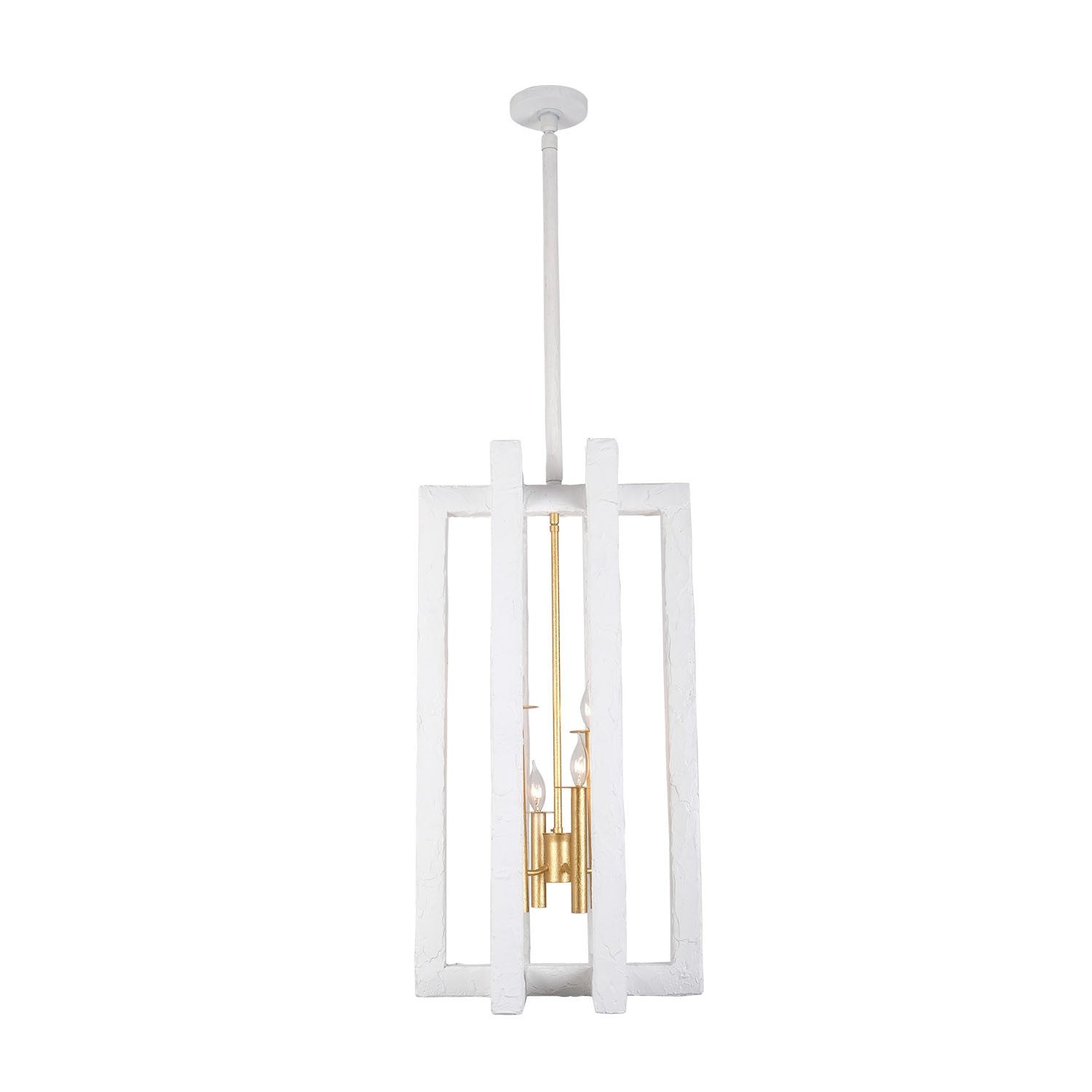 Kalco - 522251SGLW - Four Light Foyer Pendant - Duo - Soft Gold and White