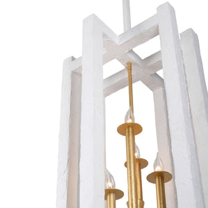 Kalco - 522251SGLW - Four Light Foyer Pendant - Duo - Soft Gold and White