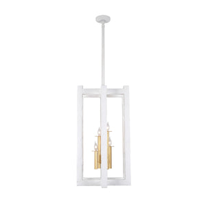 Kalco - 522251SGLW - Four Light Foyer Pendant - Duo - Soft Gold and White