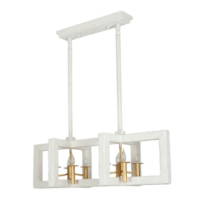 Kalco - 522268SGLW - Eight Light Island Pendant - Duo - Soft Gold and White