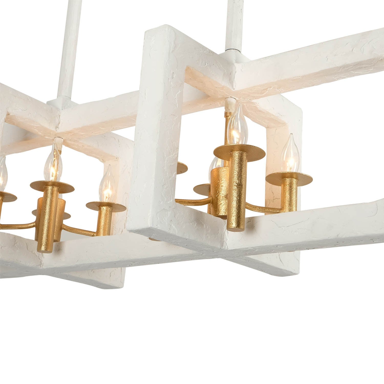 Kalco - 522268SGLW - Eight Light Island Pendant - Duo - Soft Gold and White