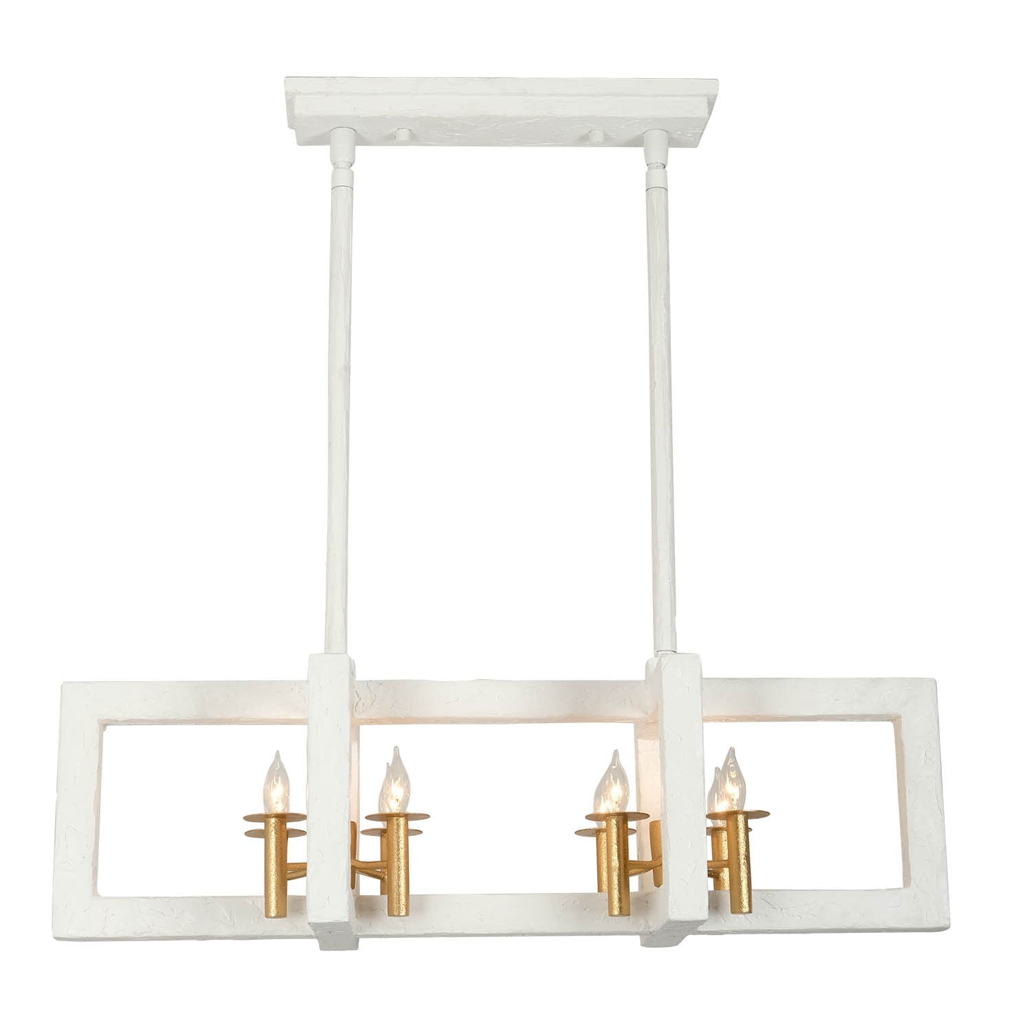 Kalco - 522268SGLW - Eight Light Island Pendant - Duo - Soft Gold and White