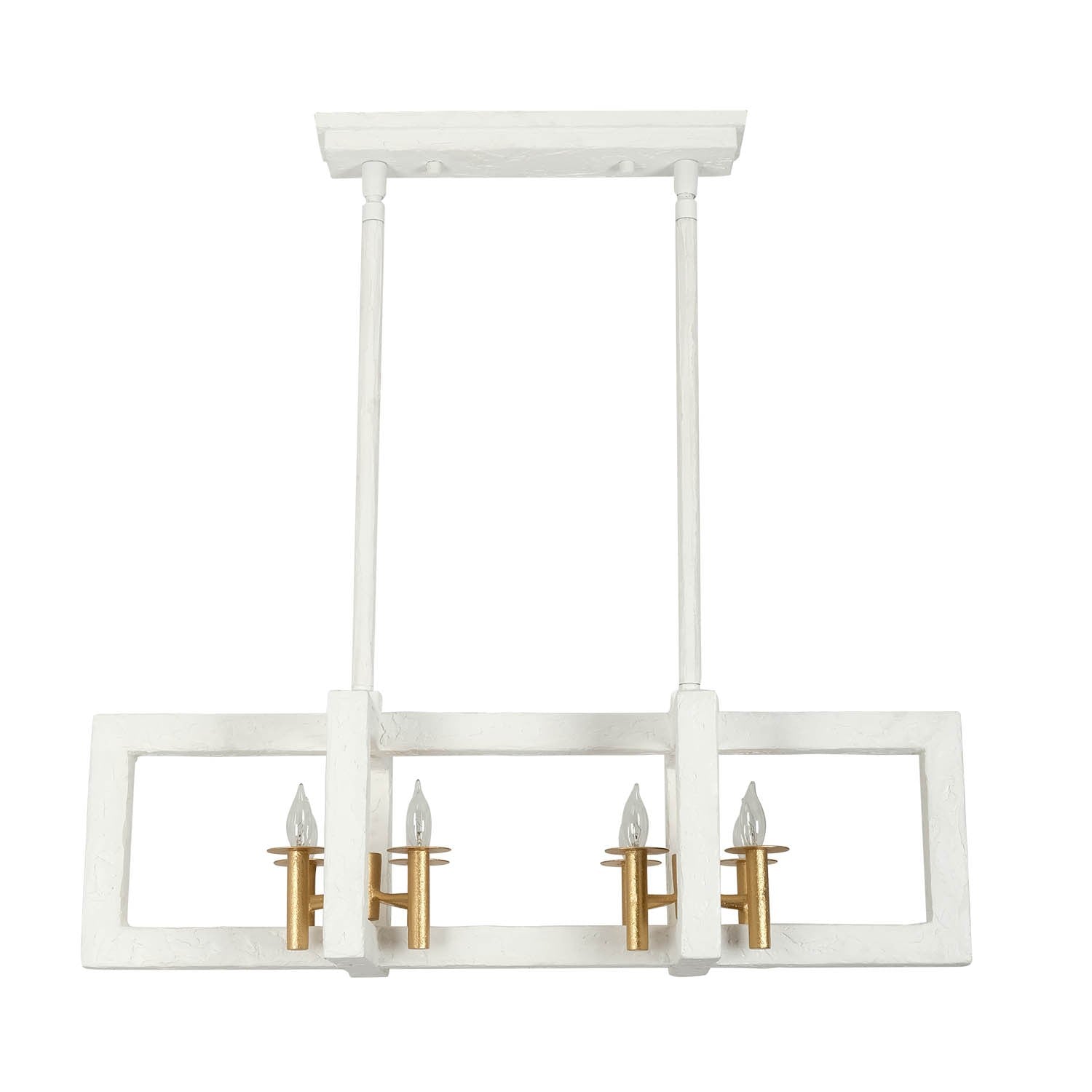 Kalco - 522268SGLW - Eight Light Island Pendant - Duo - Soft Gold and White