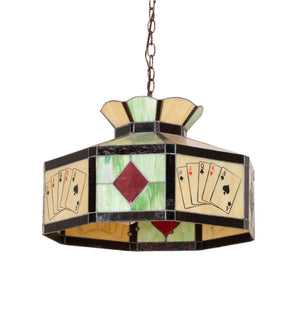 Meyda Tiffany - 23791 - Three Light Pendant - Poker Face