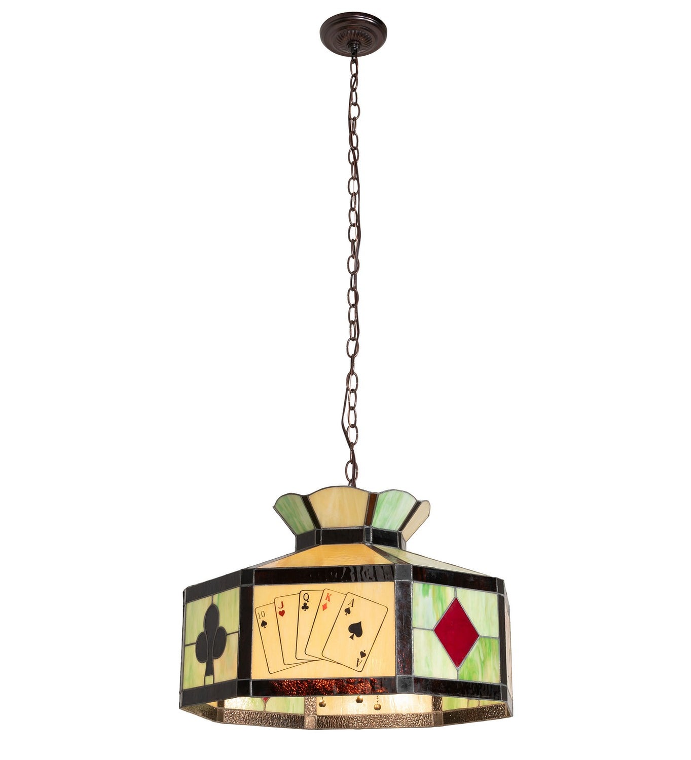 Meyda Tiffany - 23791 - Three Light Pendant - Poker Face