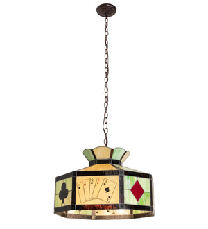 Meyda Tiffany - 23791 - Three Light Pendant - Poker Face