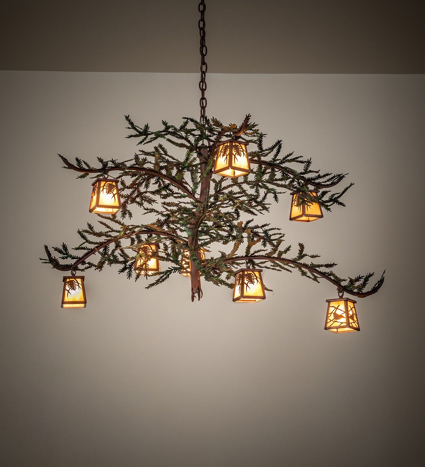 Meyda Tiffany - 269042 - Eight Light Chandelier - Pine Branch - Rust & Green Branches