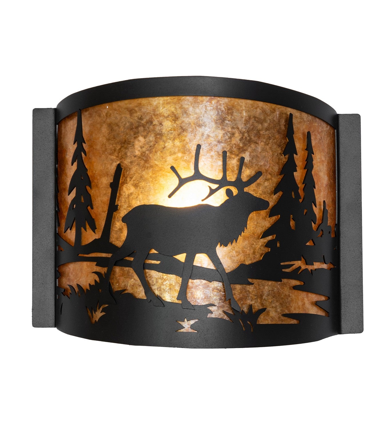 Meyda Tiffany - 270089 - LED Wall Sconce - Elk At Lake - Textured Black