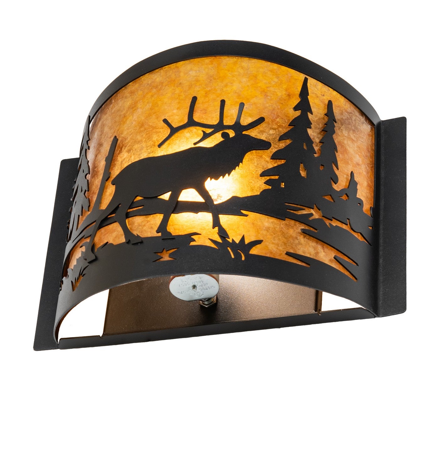 Meyda Tiffany - 270089 - LED Wall Sconce - Elk At Lake - Textured Black