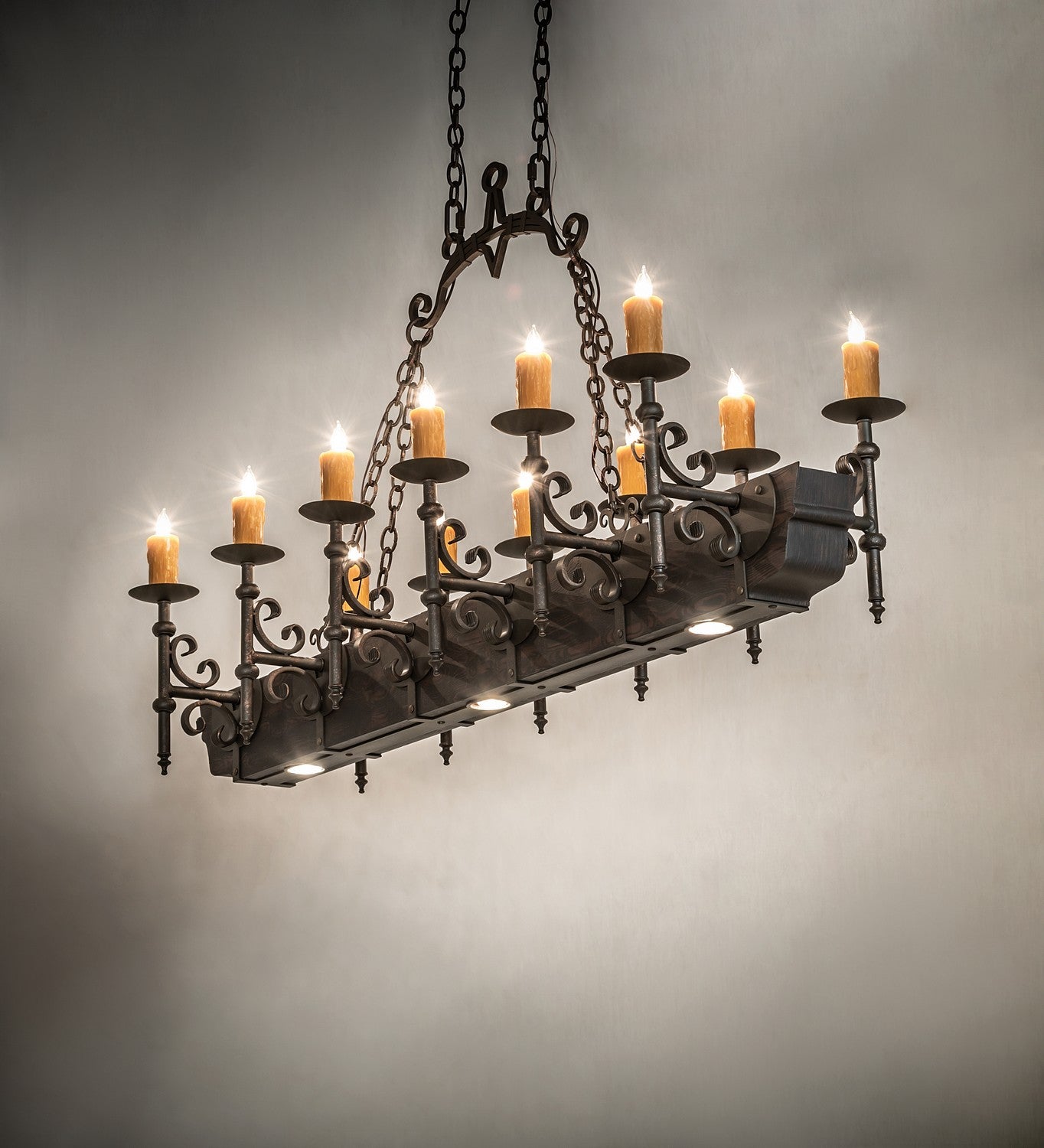 Meyda Tiffany - 273537 - 15 Light Chandelier - Tudor - Gilded Tobacco / Wood Grain