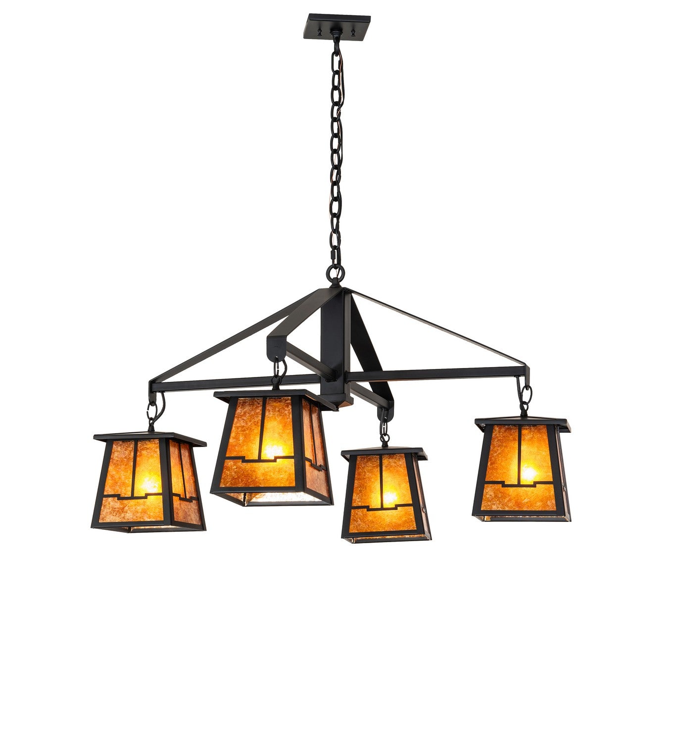 Meyda Tiffany - 275597 - Four Light Chandelier - Bungalow - Flat Black