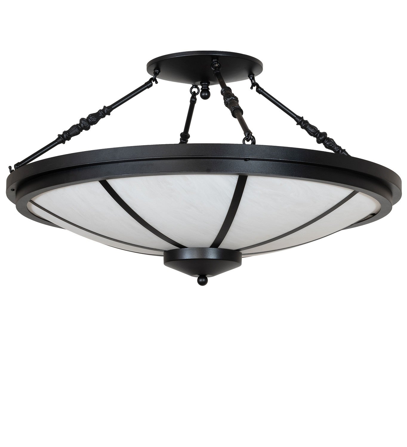 Meyda Tiffany - 275806 - Six Light Semi-Flushmount - Commerce - Textured Black