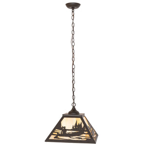 Meyda Tiffany - 277021 - Two Light Pendant - Canoe At Lake - Oil Rubbed Bronze