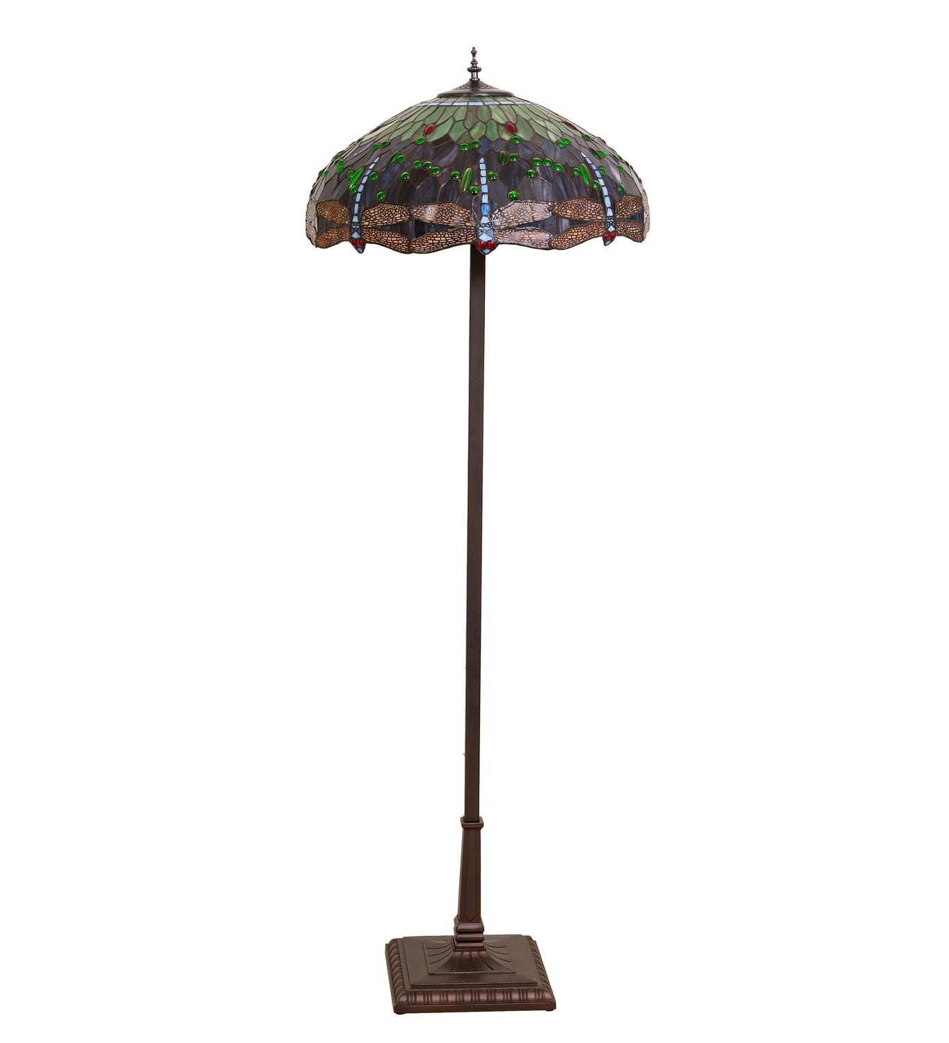 Meyda Tiffany - 279703 - Four Light Floor Lamp - Tiffany Hanginghead Dragonfly