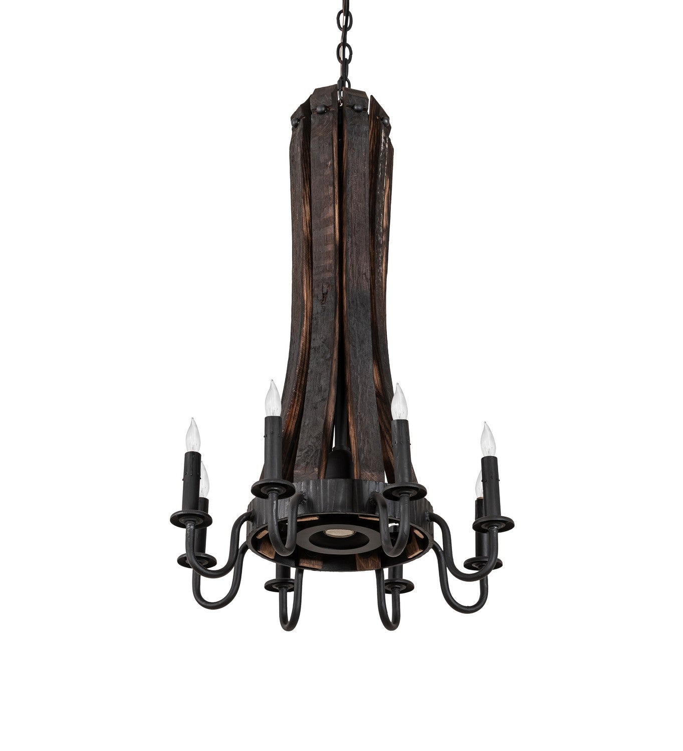 Meyda Tiffany - 270083 - Nine Light Chandelier - Barrel Stave - Costello Black/Charred Wood