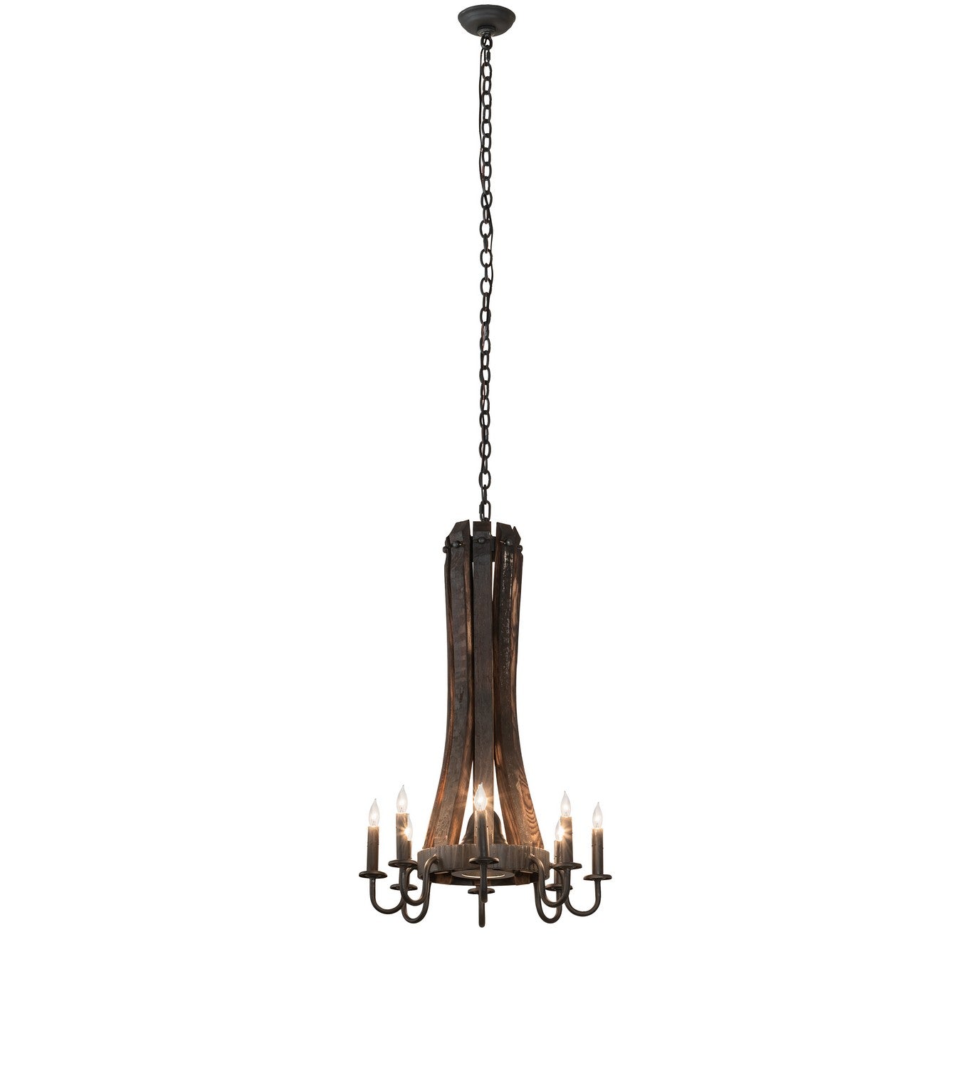 Meyda Tiffany - 270083 - Nine Light Chandelier - Barrel Stave - Costello Black/Charred Wood